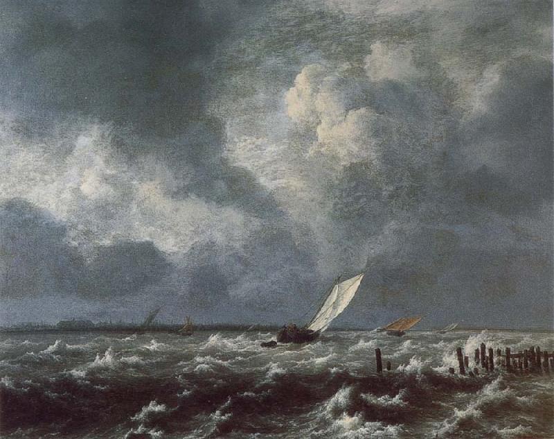 Jacob van Ruisdael View of Het Lj on a Stormy Day oil painting picture